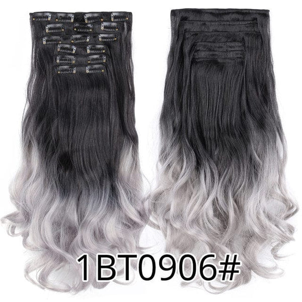 Stylonic Fashion Boutique Hair Extensions curly 1BT0906 / 22inches Clip-on Hair Extensions