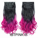 Stylonic Fashion Boutique Hair Extensions curly 1BTPINK / 22inches Clip-on Hair Extensions