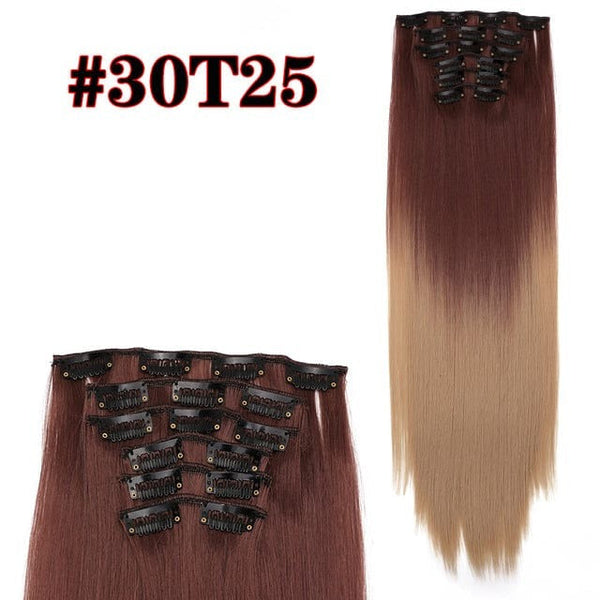 Stylonic Fashion Boutique Hair Extensions color30T25 / 22inches Clip-on Hair Extensions