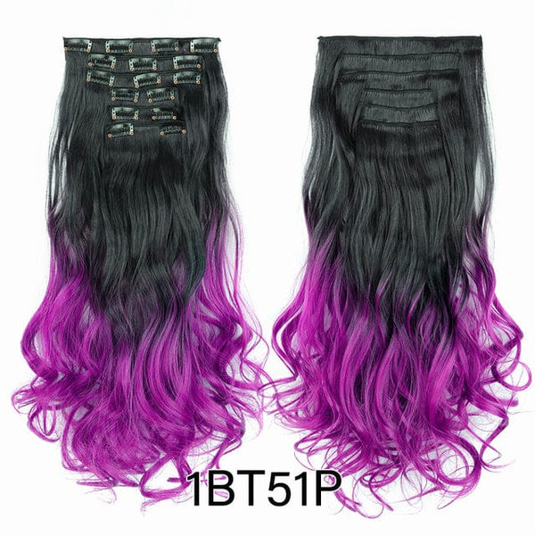 Stylonic Fashion Boutique Hair Extensions curly 1BT51P / 22inches Clip-on Hair Extensions