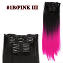 Stylonic Fashion Boutique Hair Extensions color1B-PINK / 22inches Clip-on Hair Extensions