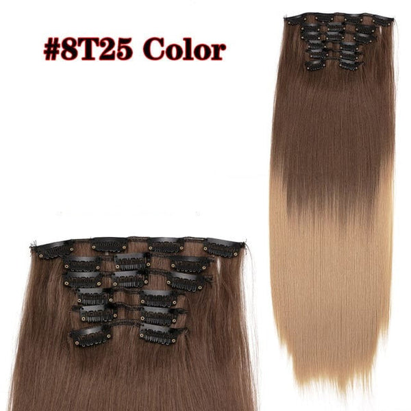 Stylonic Fashion Boutique Hair Extensions color8T25 / 22inches Clip-on Hair Extensions