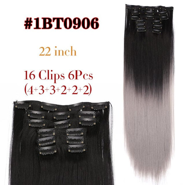 Stylonic Fashion Boutique Hair Extensions color1BT0906 / 22inches Clip-on Hair Extensions