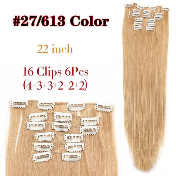 Stylonic Fashion Boutique Hair Extensions color27-613 / 22inches Clip-on Hair Extensions