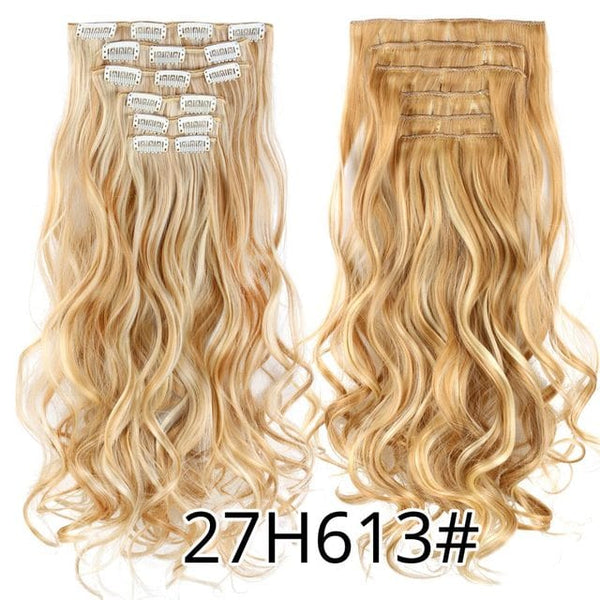 Stylonic Fashion Boutique Hair Extensions curly 27H613 / 22inches Clip-on Hair Extensions