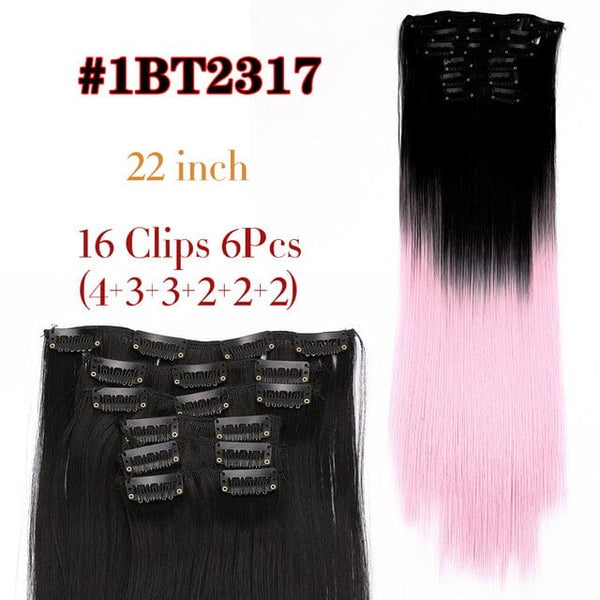 Stylonic Fashion Boutique Hair Extensions color1BT2317 / 22inches Clip-on Hair Extensions