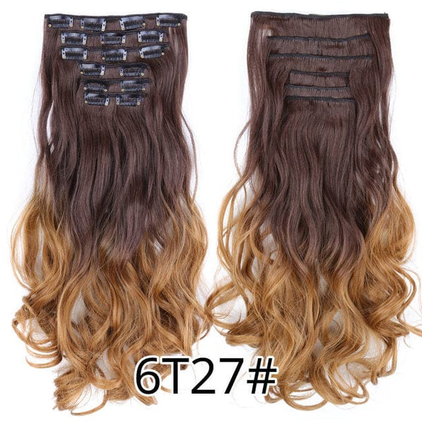 Stylonic Fashion Boutique Hair Extensions curly 6T27 / 22inches Clip-on Hair Extensions