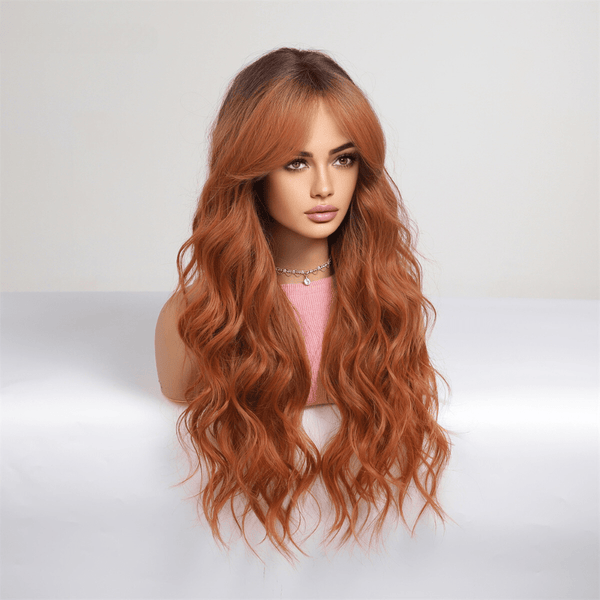 Stylonic Fashion Boutique Synthetic Wig EM8160-1 Copper Red Wavy Wig Copper Red Wavy Wig - Stylonic Premium Wigs
