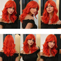 Bright Red Wig with Bangs