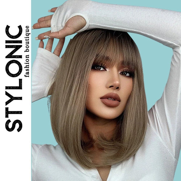 Stylonic Fashion Boutique Synthetic Wig Dark Blonde Bob Wig Dark Blonde Bob Wig - Stylonic