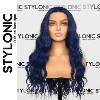 Stylonic Fashion Boutique Lace Front Synthetic Wig 150% Dark Blue Synthetic Lace Front Loose Curly Wig Dark Blue Synthetic Lace Front Loose Curly Wig - Stylonic Wigs