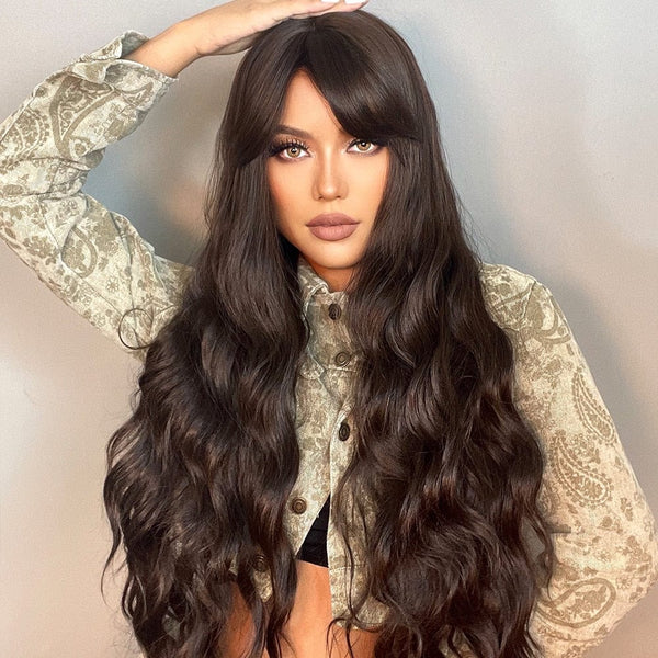 Stylonic Fashion Boutique Synthetic Wig Dark Brown Long Wig Dark Brown Long Wig - Stylonic Fashion Boutique