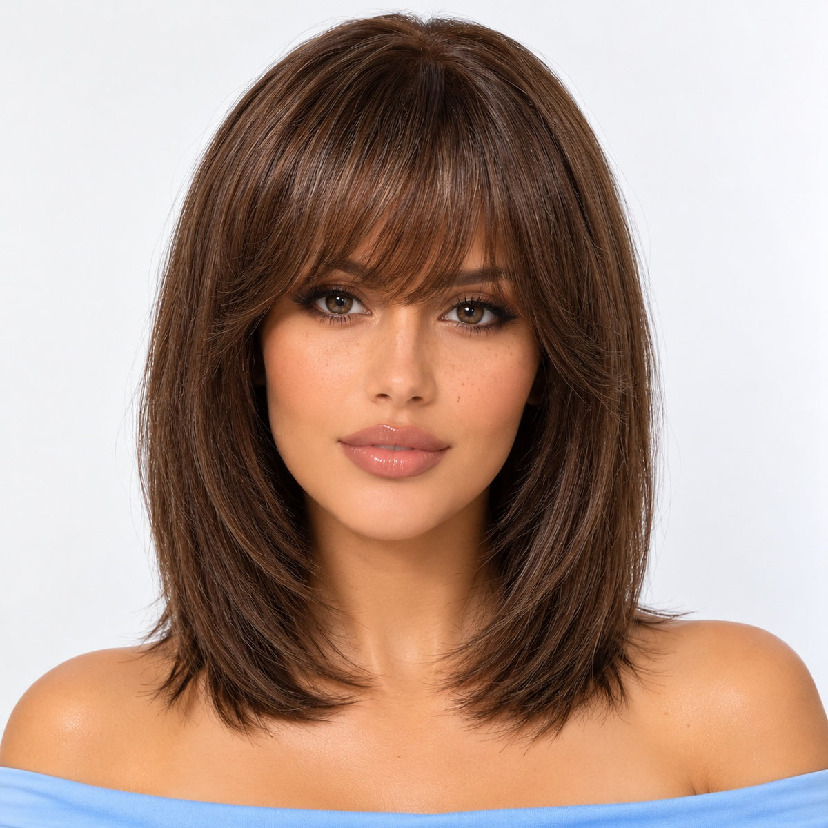 dark_brown_glueless wigs human hair