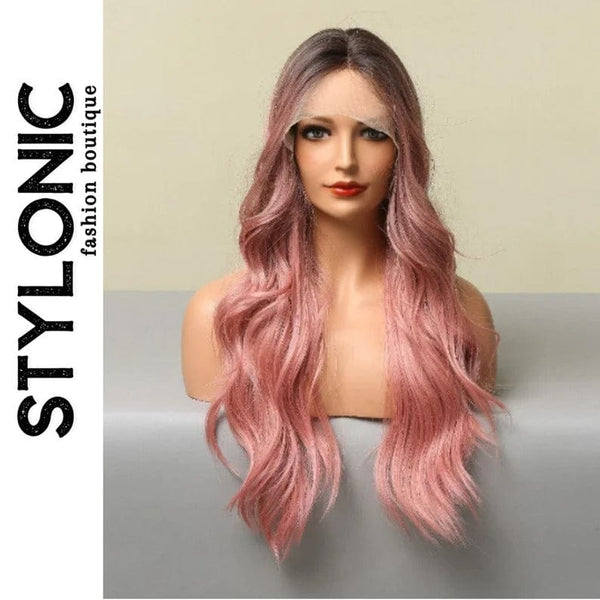 Stylonic Fashion Boutique Lace Front Synthetic Wig Front Lace Pink Wig Front Lace Pink Wig - Stylonic Wigs