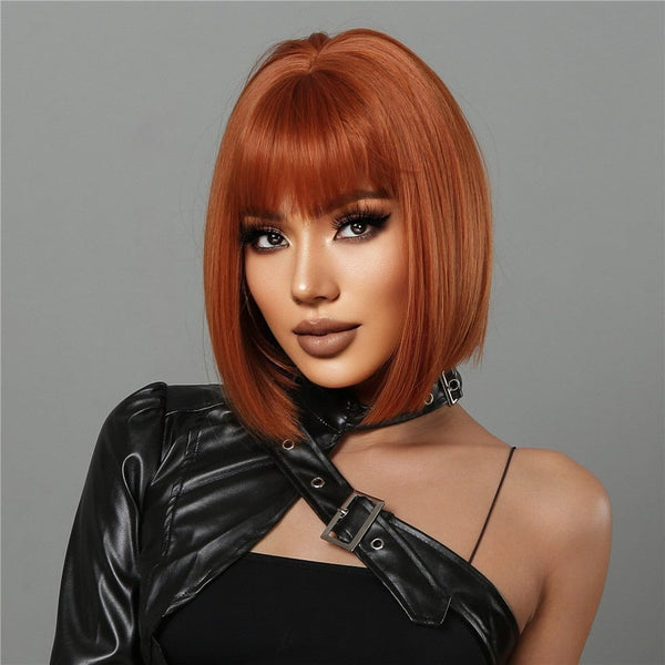 Stylonic Fashion Boutique Synthetic Wig Ginger Bob Wig Wigs - Ginger Bob Wig | Red Wigs | Stylonic Fashion Boutique