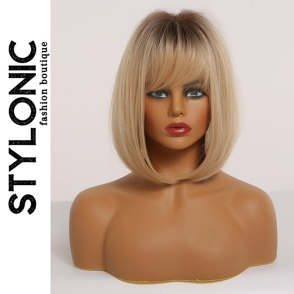 Stylonic Fashion Boutique Synthetic Wig Golden Blonde Wig with Bangs Golden Blonde Wig with Bangs - Stylonic Wigs