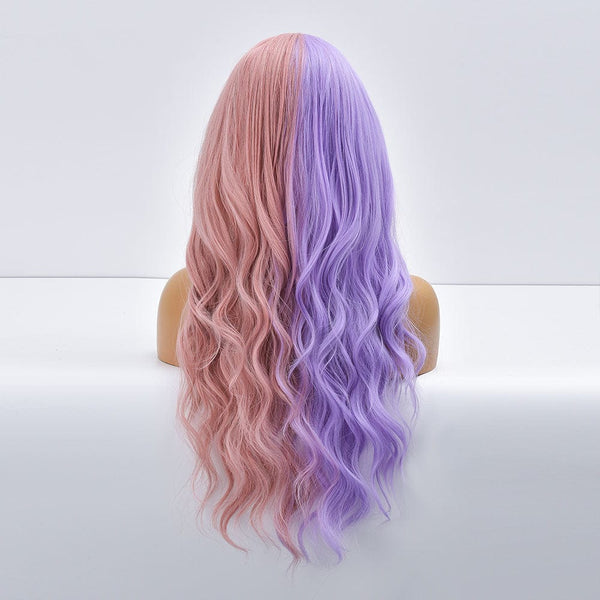 Stylonic Fashion Boutique Synthetic Wig TB20051-12 Half Purple Half Pink Synthetic Wig Half Purple Half Pink Synthetic Wig - Stylonic Wigs