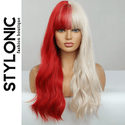 Stylonic Fashion Boutique Synthetic Wig Half Red Half Blonde Wig Half Red Half Blonde Wig - Stylonic Premium Wigs
