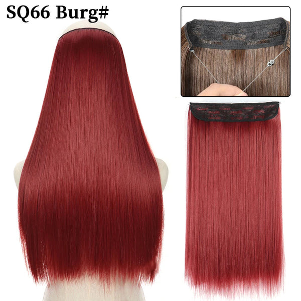 Stylonic Fashion Boutique Hair Extensions SQ66 Burg / 16inches Halo Hair Extension Halo Hair Extension - Stylonic Wigs