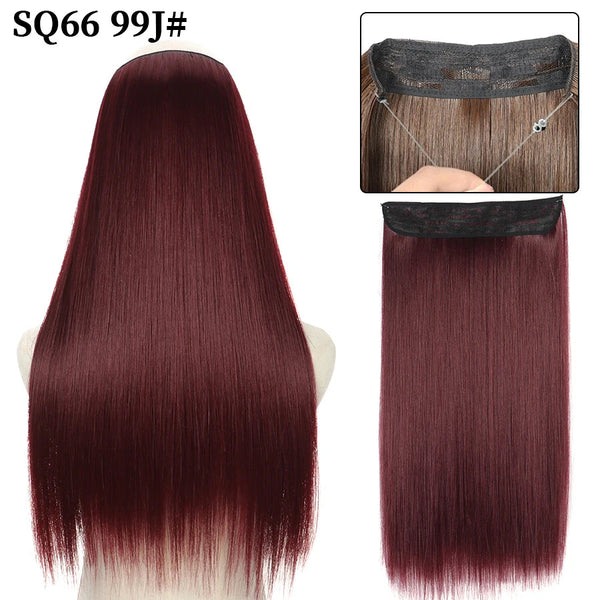 Stylonic Fashion Boutique Hair Extensions SQ66 99J / 16inches Halo Hair Extension Halo Hair Extension - Stylonic Wigs
