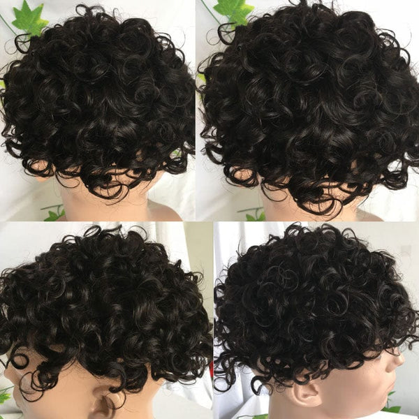 Stylonic Fashion Boutique Human Hair Brown Curly Toupee For Men
