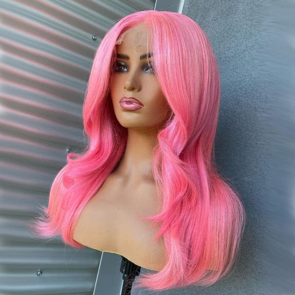 Stylonic Fashion Boutique Human Hair Wigs 16inches / 180%, Pink Wig Human Hair Pink Wig Human Hair Pink Wig - Stylonic Wigs