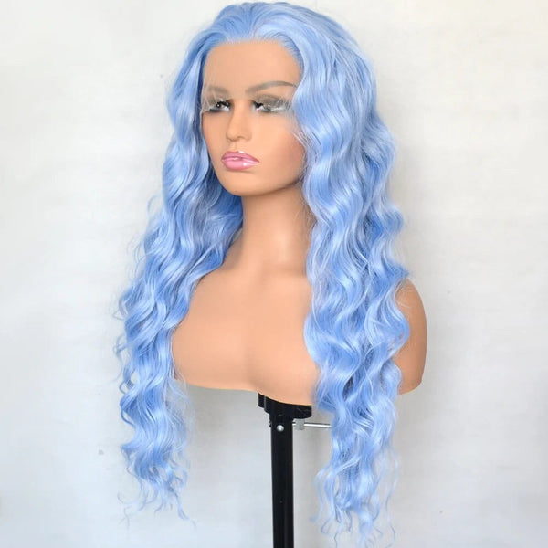 Stylonic Fashion Boutique Lace Front Synthetic Wig Icy Blue Synthetic Lace Front Curly Wig Icy Blue Synthetic Lace Front Curly Wig - Stylonic Wigs