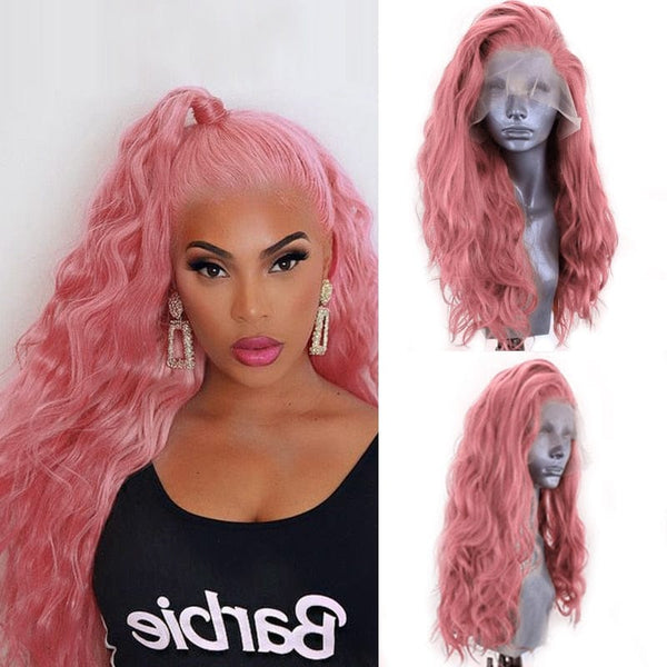 Stylonic Fashion Boutique Lace Front Synthetic Wig 18inches Light Pink Lace Front Wig Light Pink Lace Front Wig - Stylonic Wigs
