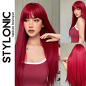 Stylonic Fashion Boutique Synthetic Wig Light Wine Red Synthetic Wig Red Synthetic Wig - Stylonic Wigs