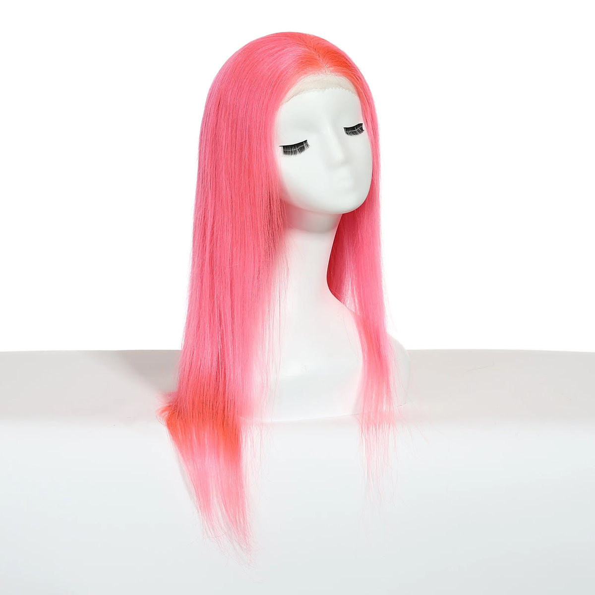 light pink human hair wig