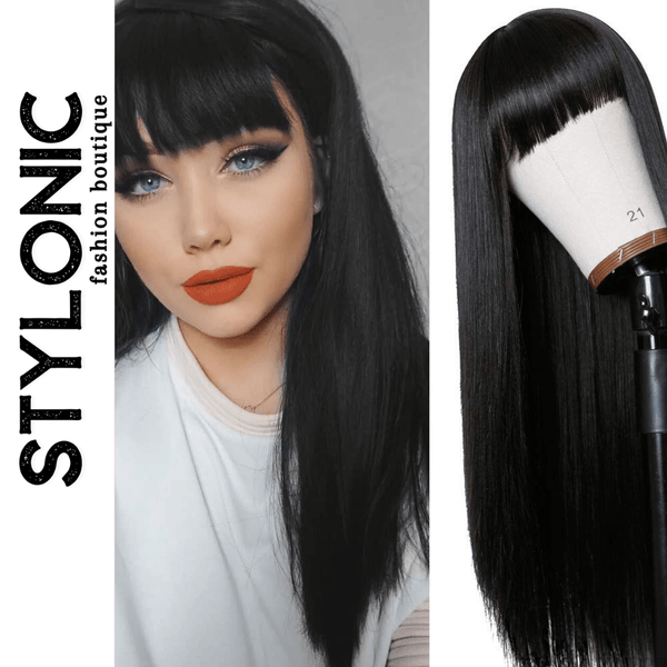 Stylonic Fashion Boutique Synthetic Wig Long Black Wig Wigs - Long Black Wig | Stylonic Fashion Boutique