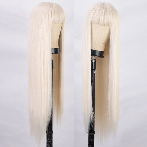 Stylonic Fashion Boutique Synthetic Wig Long Blonde Wig with Bangs Long Blonde Wig with Bangs - Stylonic Wigs