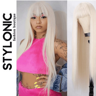 Stylonic Fashion Boutique Synthetic Wig Long Blonde Wig with Bangs Long Blonde Wig with Bangs - Stylonic Wigs