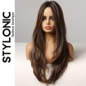 Stylonic Fashion Boutique Synthetic Wig Long Brown Wig with Low Lights Long Brown Wig - Katja | Stylonic Fashion Boutique
