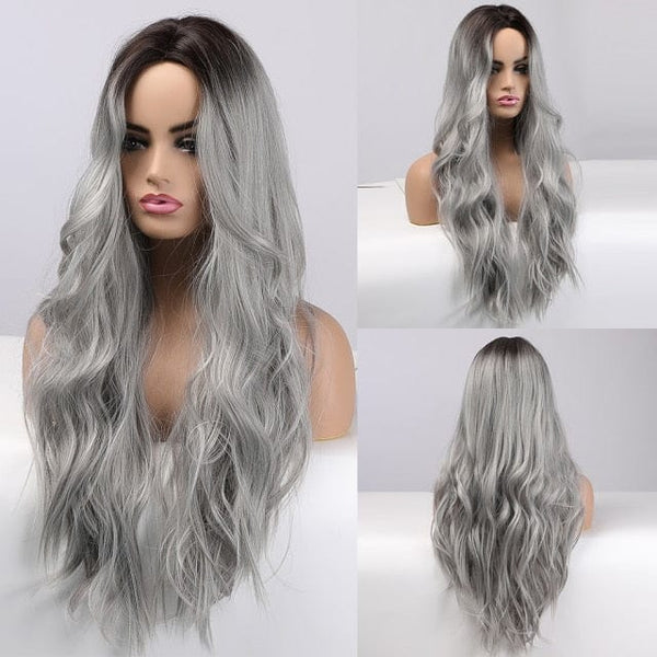 Stylonic Fashion Boutique Synthetic Wig Long Grey Wig Long Grey Wig - Stylonic Fashion Boutique