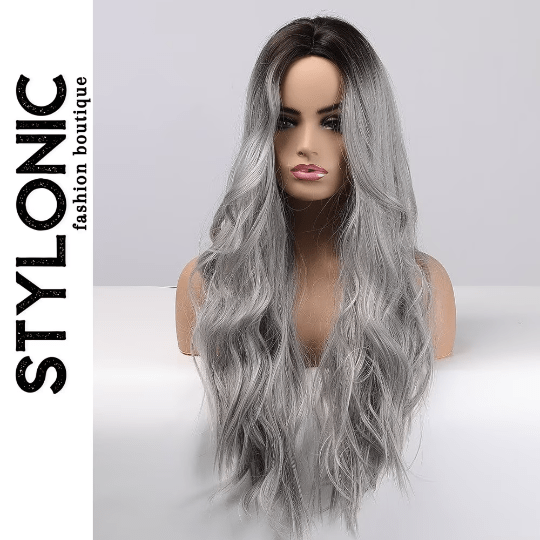 Stylonic Fashion Boutique Synthetic Wig Long Grey Wig Long Grey Wig - Stylonic Fashion Boutique