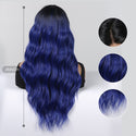 Stylonic Fashion Boutique Lace Front Synthetic Wig Long Ombre Wavy Lace Front Blue Wig Long Ombre Wavy Lace Front Blue Wig - Stylonic