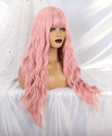 Pink Wig with Bangs