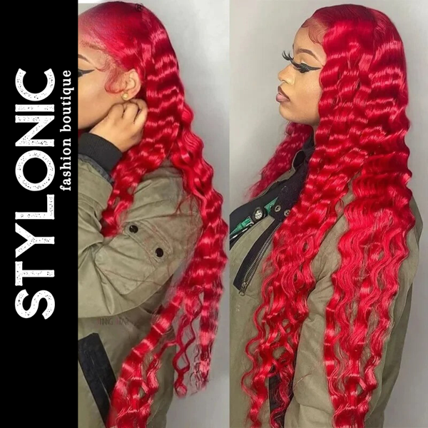 Stylonic Fashion Boutique Human Hair Wig Long Red Hair Wig Long Red Hair Wig - Stylonic Wigs