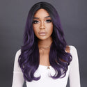 Stylonic Fashion Boutique Long Wavy Deep Purple Lace Front Wig