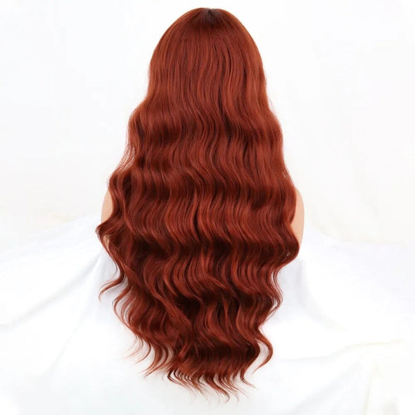 Stylonic Fashion Boutique 350 Long Wavy Wine Red Synthetic Wig Long Wavy Wine Red Synthetic Wig  - Stylonic Premium Wigs