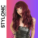 Stylonic Fashion Boutique Synthetic Wig Long Wine Red Burgundy Wavy Wig Long Wine Red Burgundy Wavy Wig - Stylonic Wigs