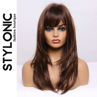 Stylonic Fashion Boutique Synthetic Wig Medium Dark Brown Wig Medium Dark Brown Wig - Stylonic Fashion Boutique