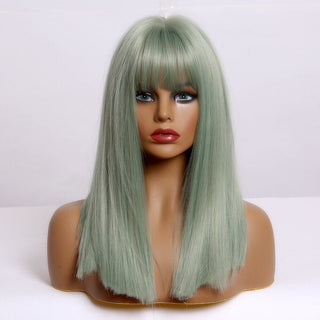 Stylonic Fashion Boutique Synthetic Wig Medium Straight Mint Green Wig Straight Mint Green Wig - Stylonic Wigs