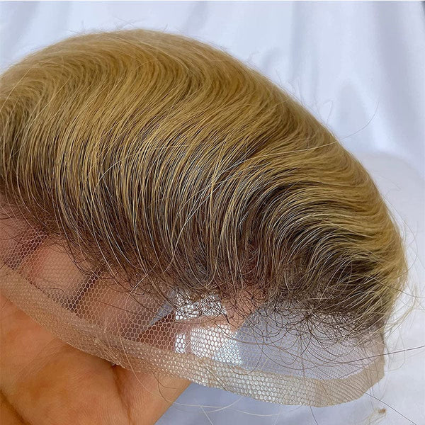 Stylonic Fashion Boutique Toupee 8x10 / 4 T Blonde Men's Blonde Toupee Hair Replacement System Men's Blonde Toupee Hair Replacement System - Stylonic Wigs