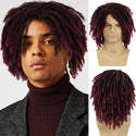 Stylonic Fashion Boutique Synthetic Wig Ombre Wine Red / 10inches Men's Twist Hair Dreadlocks Wig Men's Wigs | Men's Twist Hair Dreadlocks Wig - Stylonic