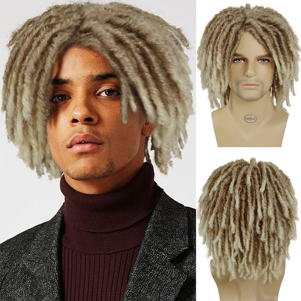 Stylonic Fashion Boutique Synthetic Wig Ombre Blonde / 10inches Men's Twist Hair Dreadlocks Wig Men's Wigs | Men's Twist Hair Dreadlocks Wig - Stylonic