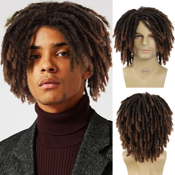 Stylonic Fashion Boutique Synthetic Wig Ombre Brown / 10inches Men's Twist Hair Dreadlocks Wig Men's Wigs | Men's Twist Hair Dreadlocks Wig - Stylonic