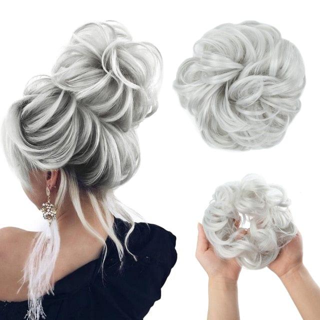 Silver Messy Hair Bun