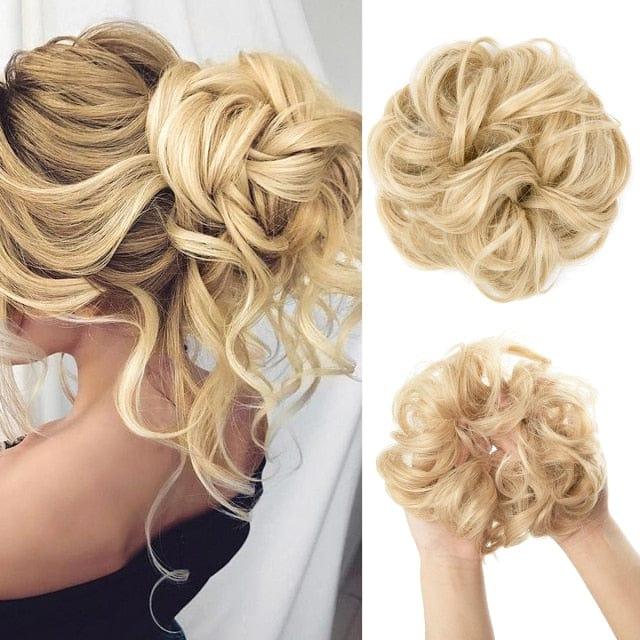 Golden Blonde Messy Hair Bun